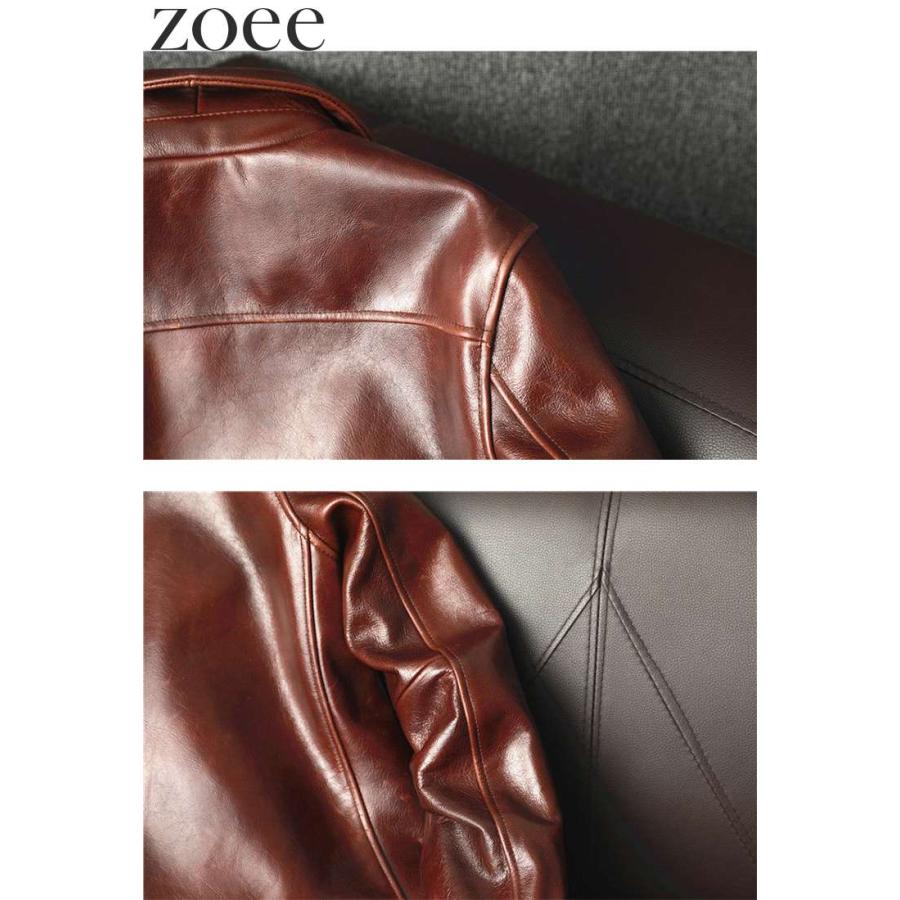 カウレザージャケット 牛革 本革 メンズ 秋冬 アウター ステンカラージャケット ブラウン S/M/L/2L/3L/4L/5L i4b40 |  | 08