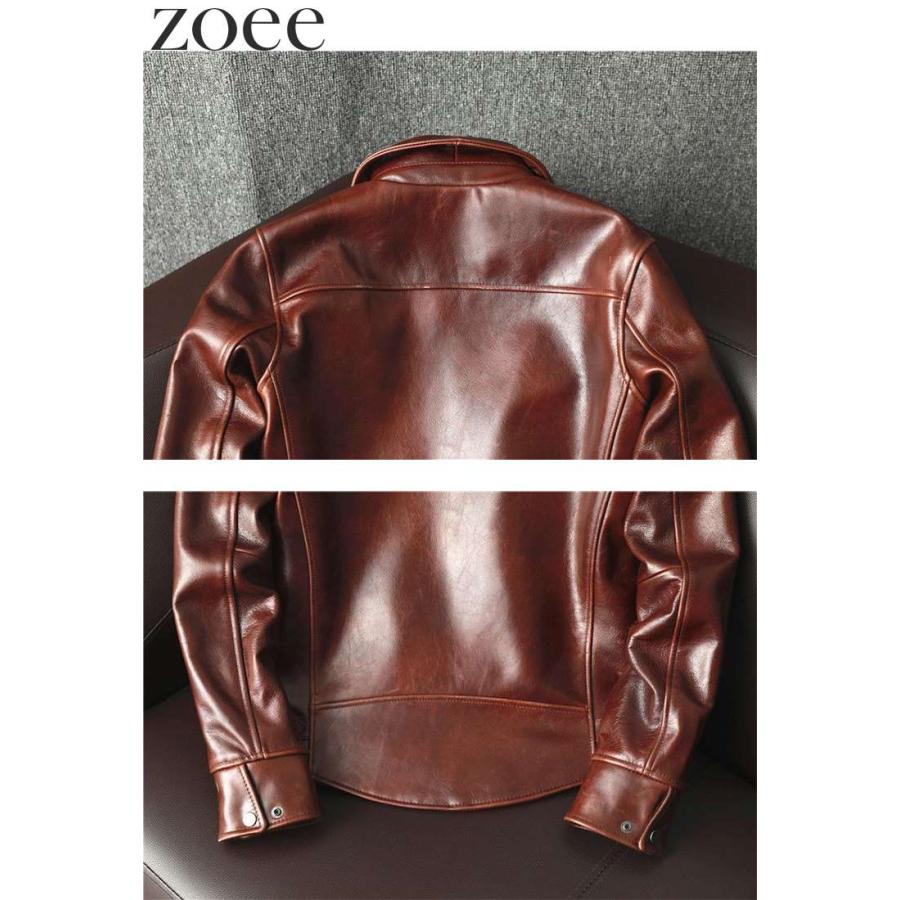カウレザージャケット 牛革 本革 メンズ 秋冬 アウター ステンカラージャケット ブラウン S/M/L/2L/3L/4L/5L i4b40 |  | 09