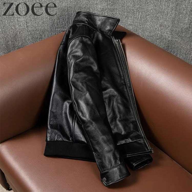 カウレザージャケット 牛革 本革 メンズ 秋冬 アウター ステンカラージャケット ブラック S/M/L/2L/3L/4L/5L i4b41 |  | 02