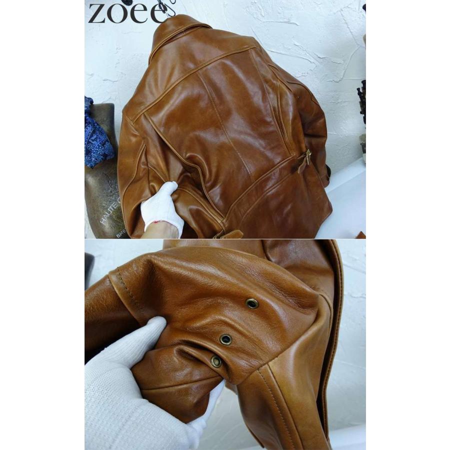 カウレザージャケット 牛革 本革 メンズ 秋冬 アウター ステンカラージャケット ブラウン L/2L/3L/4L i4b43 |  | 02