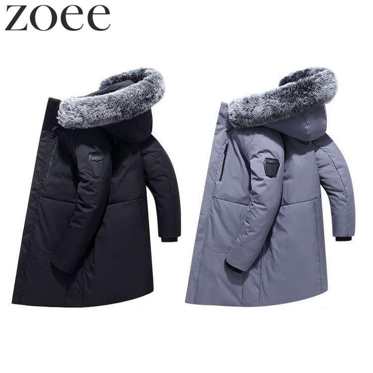 ダウンコート フォックスファー付き メンズ 秋冬 アウター グレー