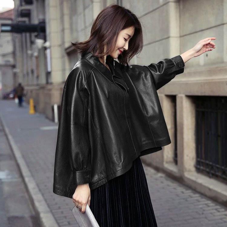 ラムレザー オーバーサイズ レザー コート アウター 長袖 ジャケット