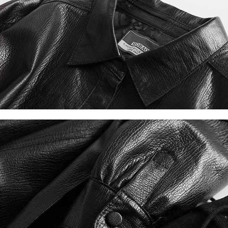 ラムレザー オーバーサイズ レザー コート アウター 長袖 ジャケット