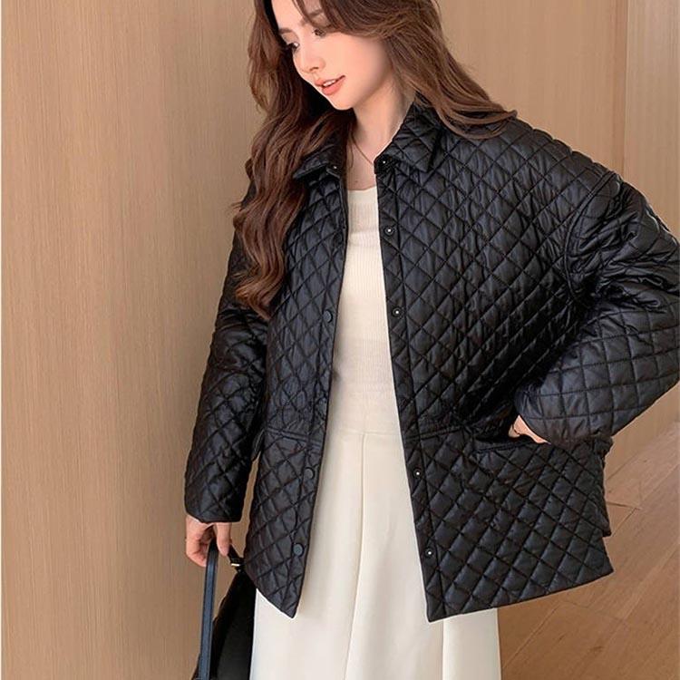 ラムレザー 中綿 キルティング レザー コート アウター 長袖 ミドル レディース 秋冬 冬物 本革 ブラック S/M/L k1b59 |  | 05