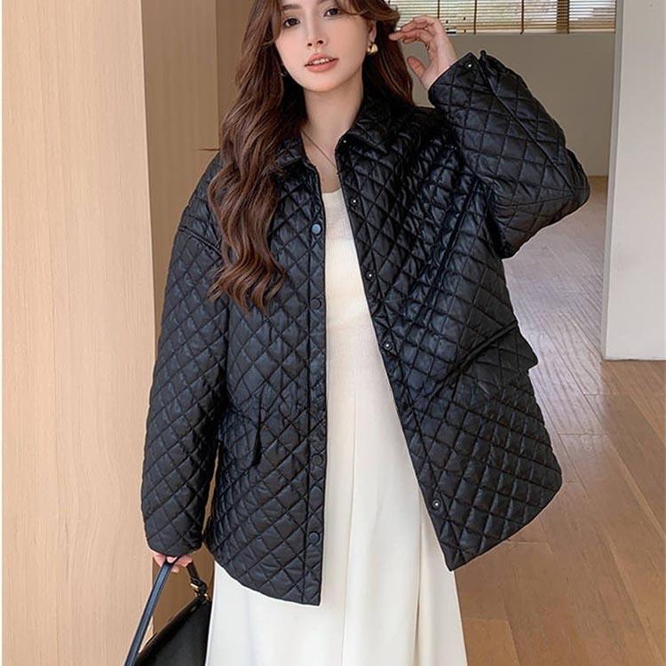 ラムレザー 中綿 キルティング レザー コート アウター 長袖 ミドル レディース 秋冬 冬物 本革 ブラック S/M/L k1b59 |  | 07