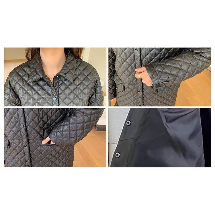 ラムレザー 中綿 キルティング レザー コート アウター 長袖 ミドル レディース 秋冬 冬物 本革 ブラック S/M/L k1b59 |  | 09