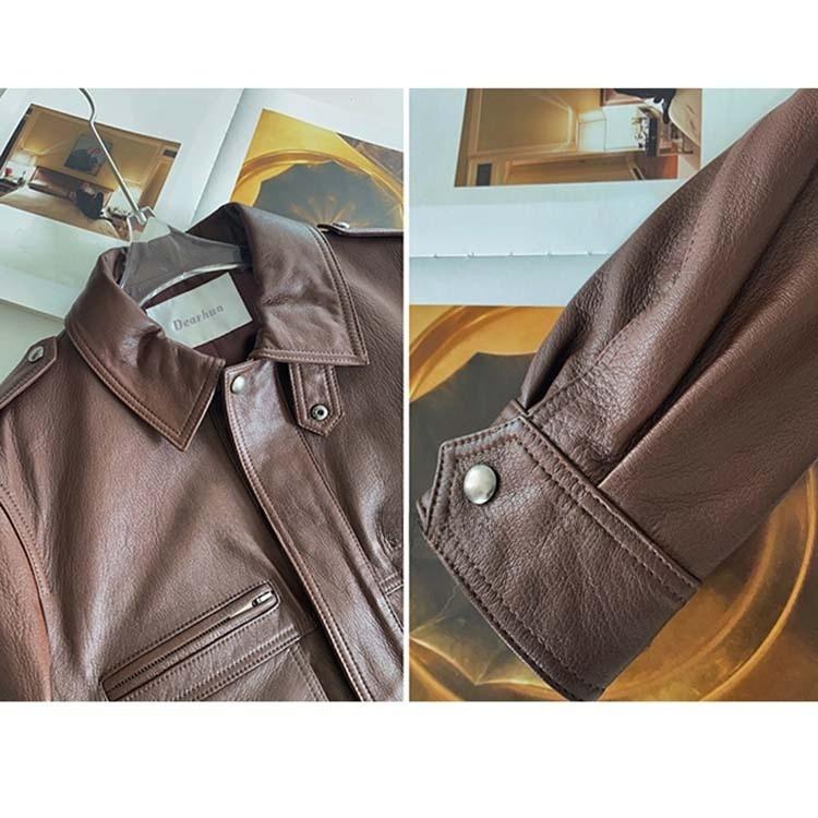 ラムレザー レザー コート アウター 長袖 ジャケット ショート レディース 秋冬 本革 ブラック/ブラウン S/M/L k1b60 |  | 17