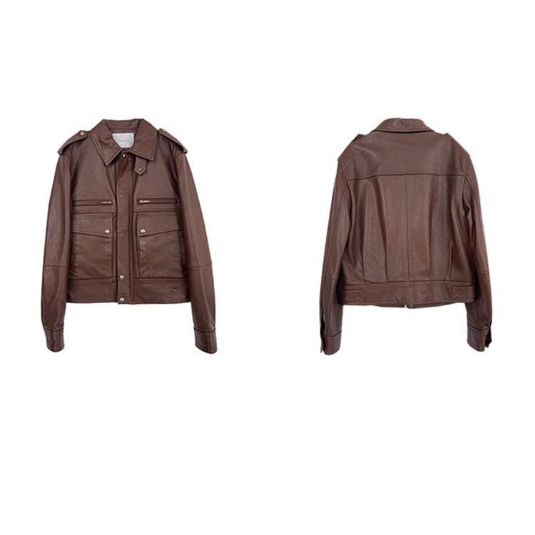 ラムレザー レザー コート アウター 長袖 ジャケット ショート レディース 秋冬 本革 ブラック/ブラウン S/M/L k1b60 |  | 04