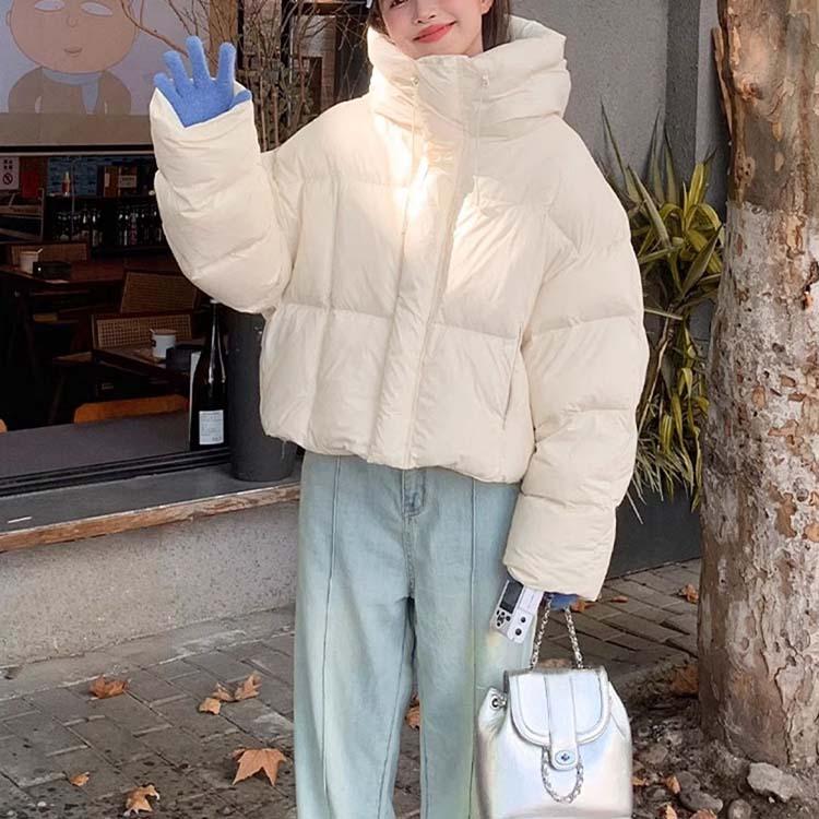 全4色 フード付き グースダウンジャケット コート ショート丈