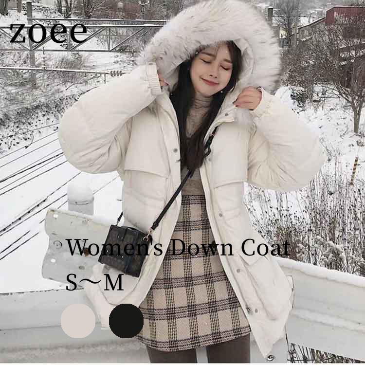 フード付き ダウンジャケット コート (フォックスファー変更可能