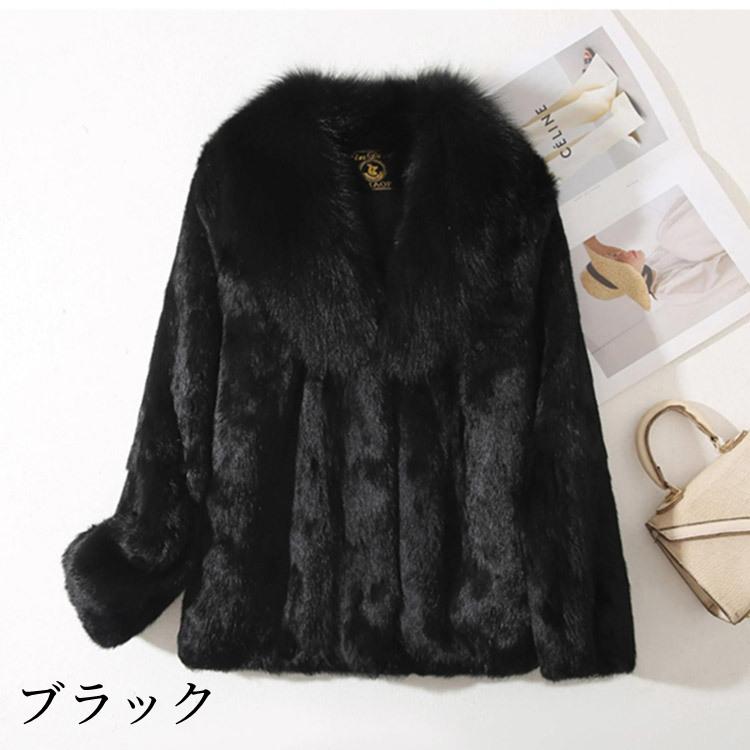 ジャケット ラビット フォックス リアルファー コート アウター 長袖 