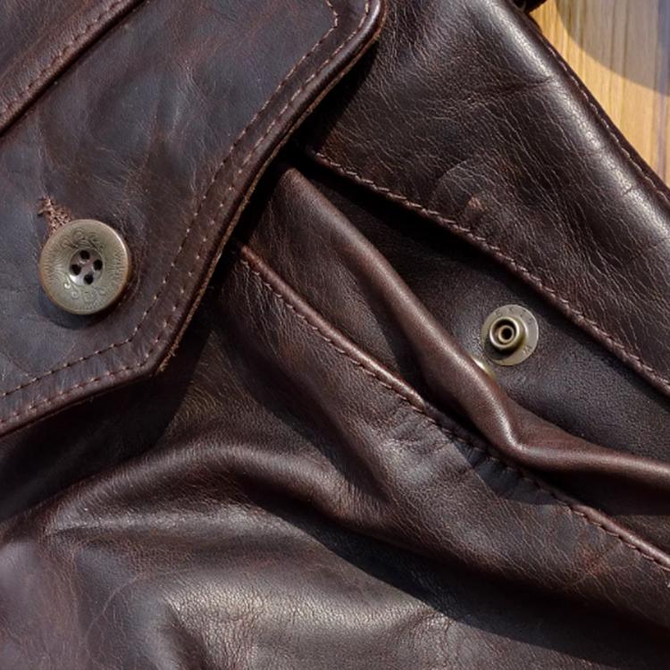 フォウル レザー ジャケット コート メンズ  仔馬革 アウター ブラウン S/M/L/2L/3L/4L/5L k4b07 |  | 13