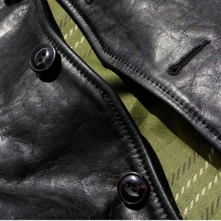 フォウル レザー ジャケット コート メンズ  仔馬革 アウター ブラック S/M/L/2L/3L/4L/5L k4b11 |  | 12