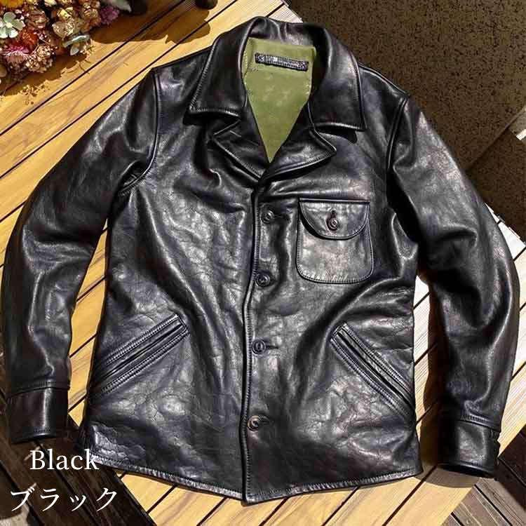 フォウル レザー ジャケット コート メンズ  仔馬革 アウター ブラック S/M/L/2L/3L/4L/5L k4b11 |  | 01