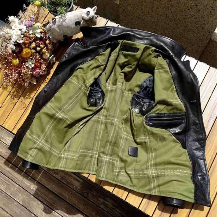 フォウル レザー ジャケット コート メンズ  仔馬革 アウター ブラック S/M/L/2L/3L/4L/5L k4b11 |  | 03