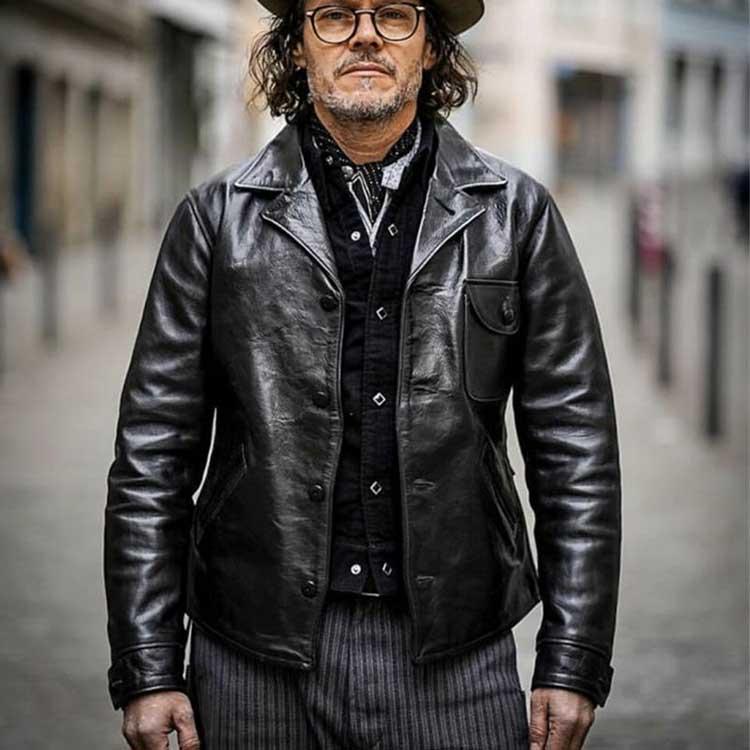 フォウル レザー ジャケット コート メンズ  仔馬革 アウター ブラック S/M/L/2L/3L/4L/5L k4b11 |  | 04