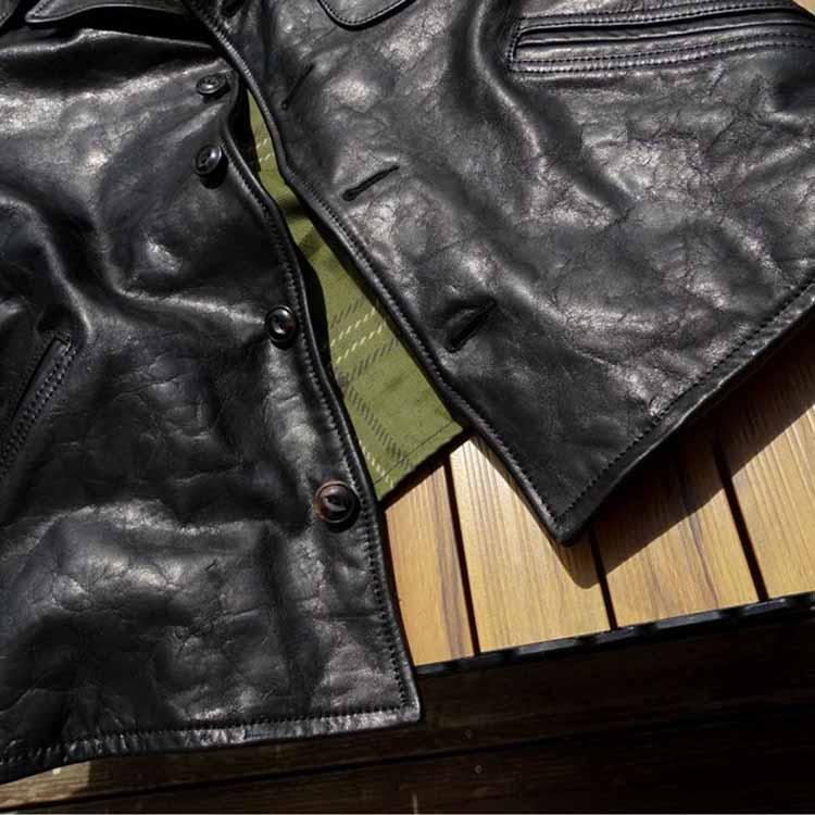 フォウル レザー ジャケット コート メンズ  仔馬革 アウター ブラック S/M/L/2L/3L/4L/5L k4b11 |  | 07