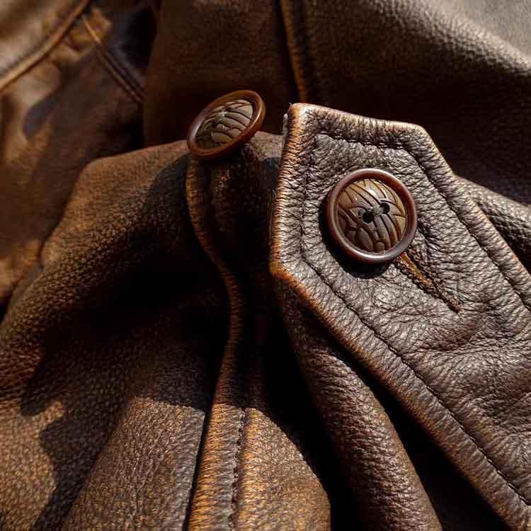 カーフレザー ジャケット コート メンズ 子牛革 アウター ブラウン S/M