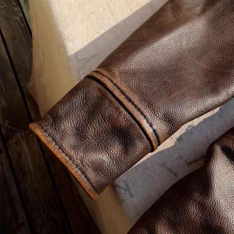 カーフレザー ジャケット コート メンズ 子牛革 アウター ブラウン S/M