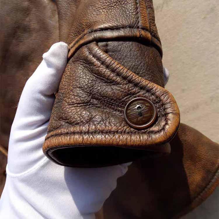 カーフレザー ジャケット コート メンズ 子牛革 アウター ブラウン S/M