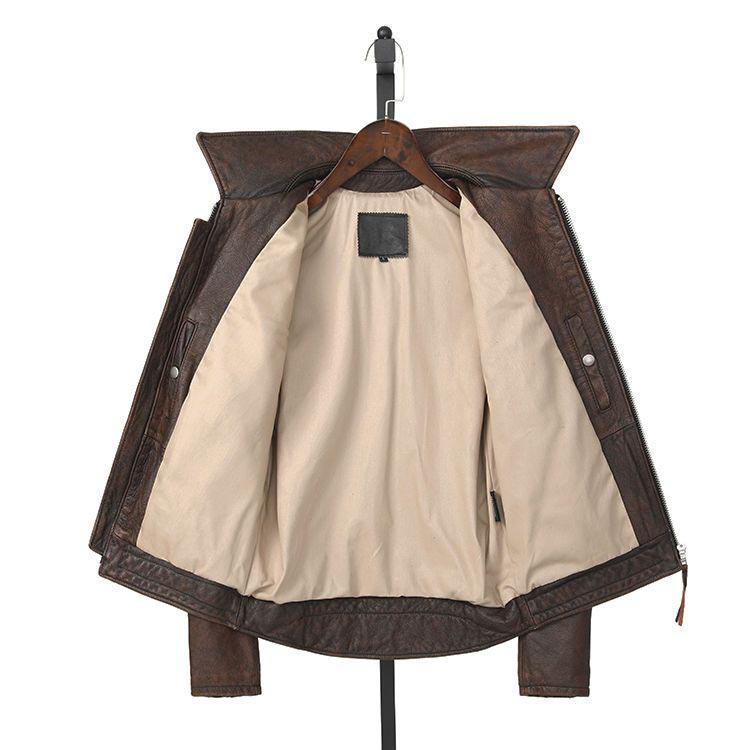 カウレザー ジャケット コート メンズ  牛革 アウター ブラウン S/M/L/2L/3L/4L/5L k4b23 |  | 02