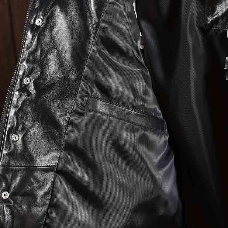 ラムレザー グースダウン ジャケット レザー コート アウター 長袖