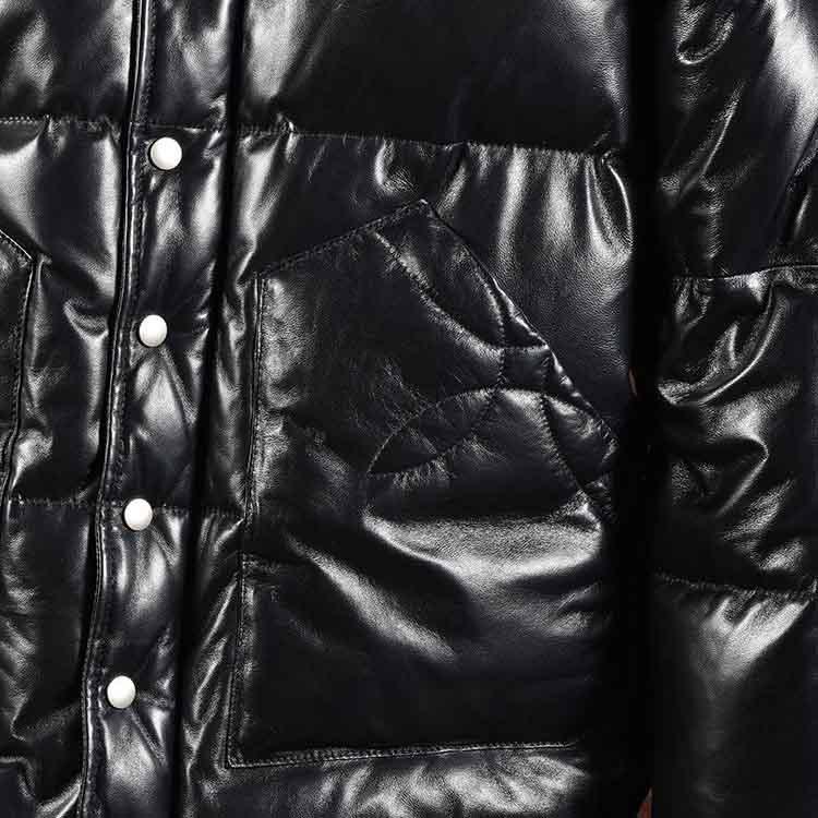 ラムレザー グースダウン ジャケット レザー コート アウター 長袖