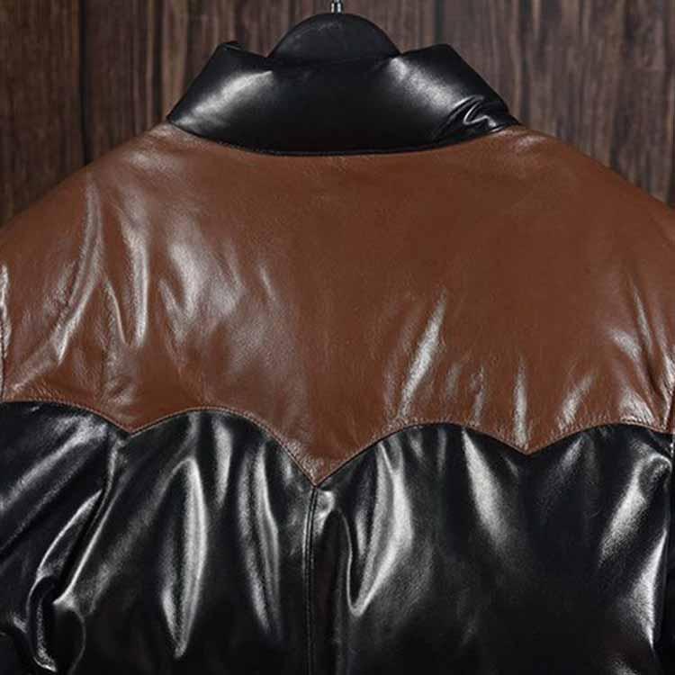 ラムレザー グースダウン ジャケット レザー コート アウター 長袖