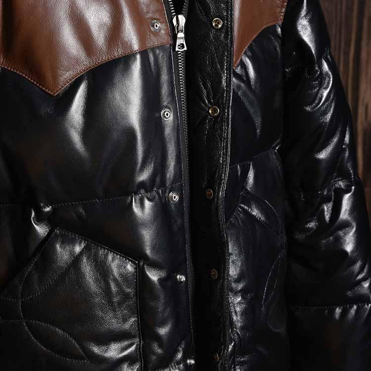 ラムレザー グースダウン ジャケット レザー コート アウター 長袖 ショート メンズ 秋冬 本革 ブラック S/M/L/2L k4b45 |  | 14