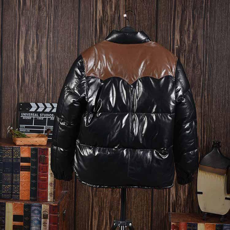 ラムレザー グースダウン ジャケット レザー コート アウター 長袖