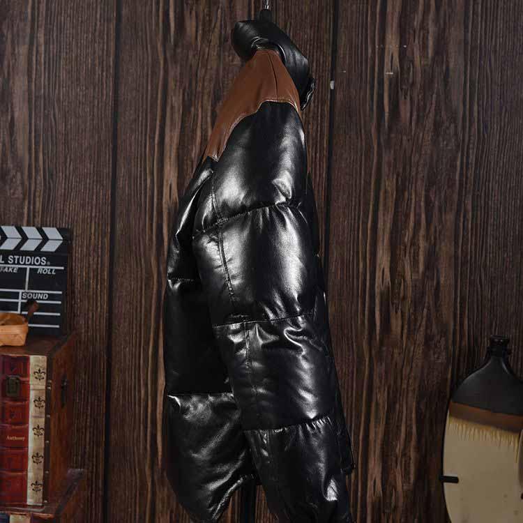 ラムレザー グースダウン ジャケット レザー コート アウター 長袖