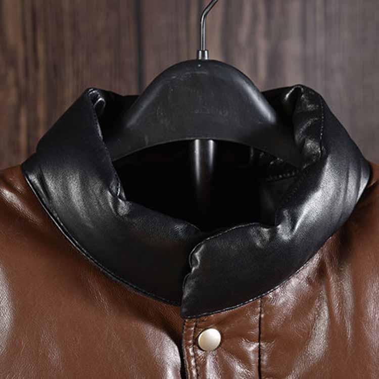 ラムレザー グースダウン ジャケット レザー コート アウター 長袖 ショート メンズ 秋冬 本革 ブラック S/M/L/2L k4b45 |  | 05