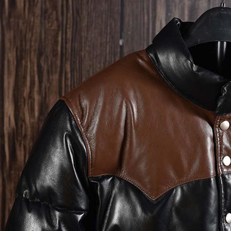 ラムレザー グースダウン ジャケット レザー コート アウター 長袖 ショート メンズ 秋冬 本革 ブラック S/M/L/2L k4b45 |  | 06