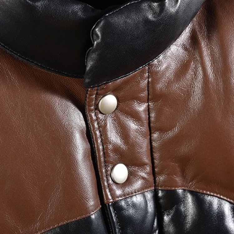 ラムレザー グースダウン ジャケット レザー コート アウター 長袖