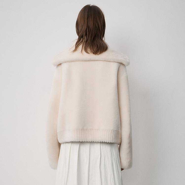 ラムムートン ジャケット コート レディース 秋/冬 アウター 毛皮 アイボリー/ブラウン FREE フリーサイズ l1a01 |  | 11