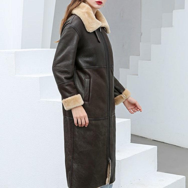 ラムムートン コート レディース 秋/冬 アウター 毛皮 グレージュ