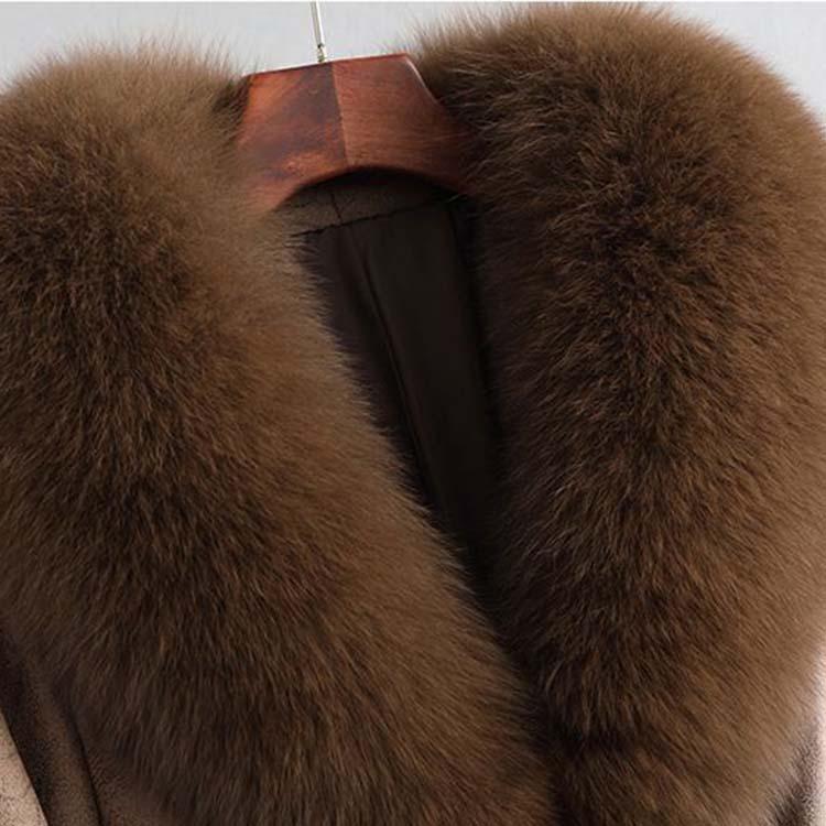 フォックスファー襟 ラビットファームートン コート ベルト付き