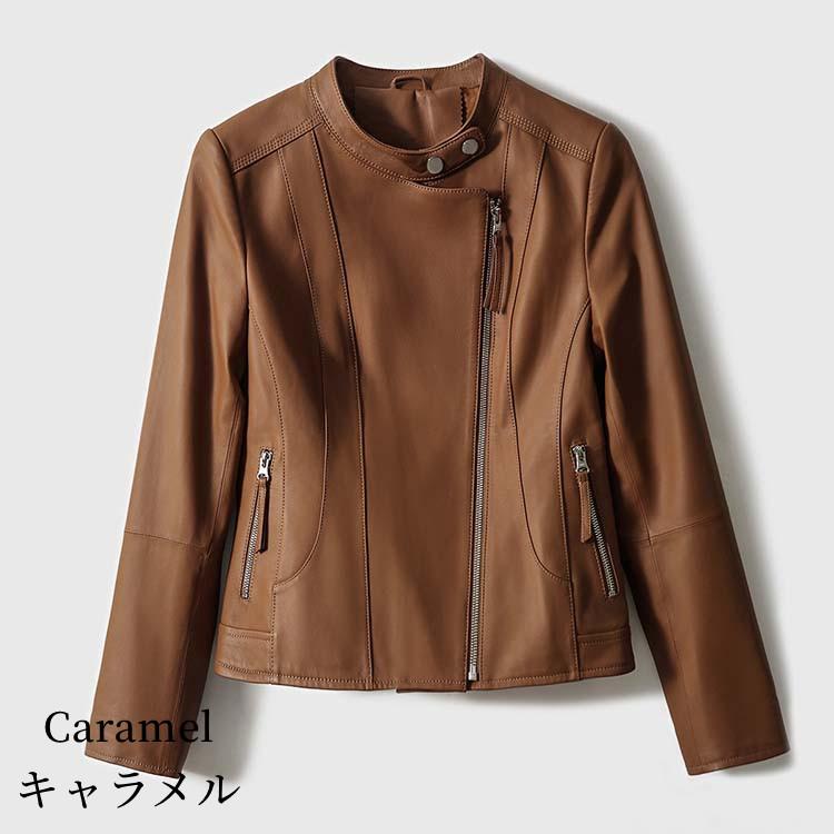 ラムレザー ジャケット コート レディース 本革 秋/冬 アウター ブラウン/キャメル/ブラック M/L/2L/3L l1b01 |  | 02