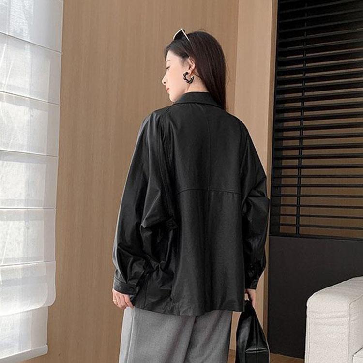 ラムレザー ジャケット コート レディース ショート 本革 羊革 秋/冬 アウター ブラック M/L/2L/3L/4L l1b28 |  | 04