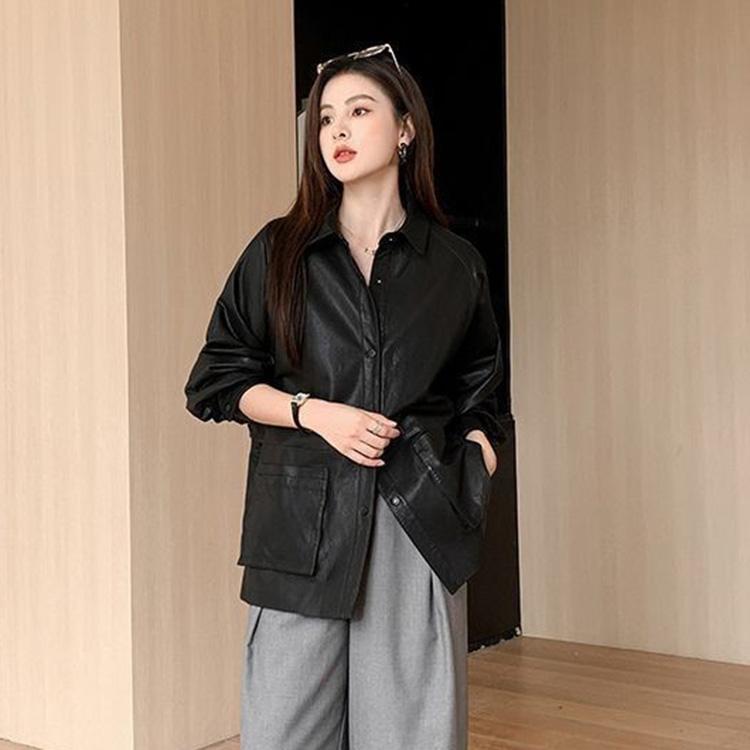 ラムレザー ジャケット コート レディース ショート 本革 羊革 秋/冬 アウター ブラック M/L/2L/3L/4L l1b28 |  | 05