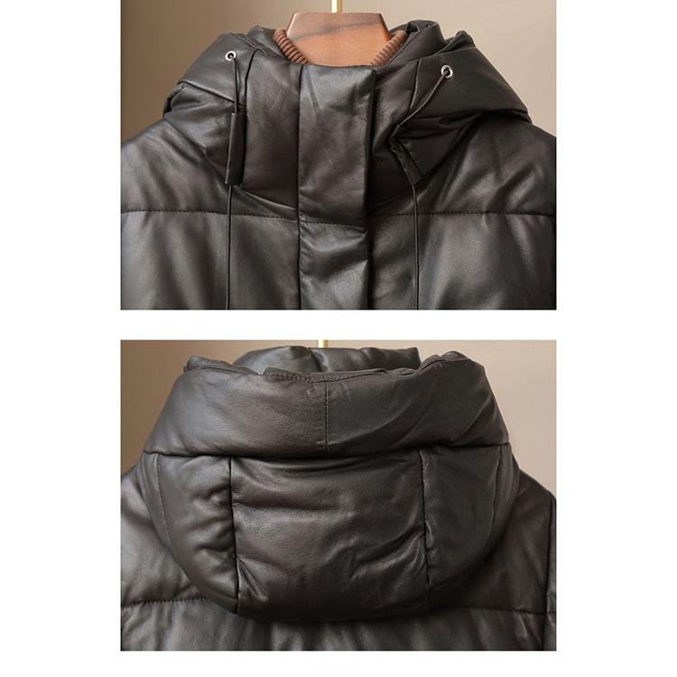 RES RALIQUE レラリック ダウンコート 羊革 黒 Mフード レザー RES RALIQUE レラリック ダウンコート 羊革 黒 Mフード レザー