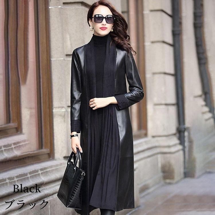 ラムレザー ロングコート ファー付 羊革 ブラック Ｍサイズ 楽天市場】本革ジャケット レディース ロングコート ロングジャケット