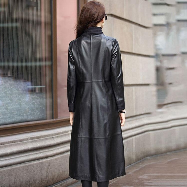 ラムレザー コート レディース ミドル ロング 本革 羊革 秋/冬 アウター ブラック M/L/2L l1b41 |  | 02