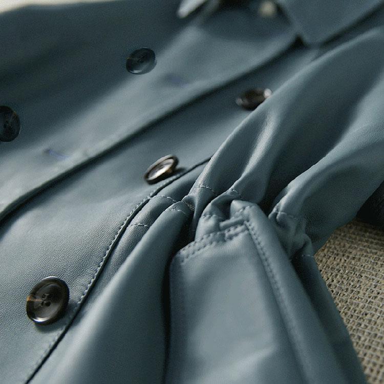 ラムレザー ジャケット コート レディース ショート 本革 羊革 秋/冬 アウター ブラック/ブルー M/L/2L/3L l1b45 |  | 05