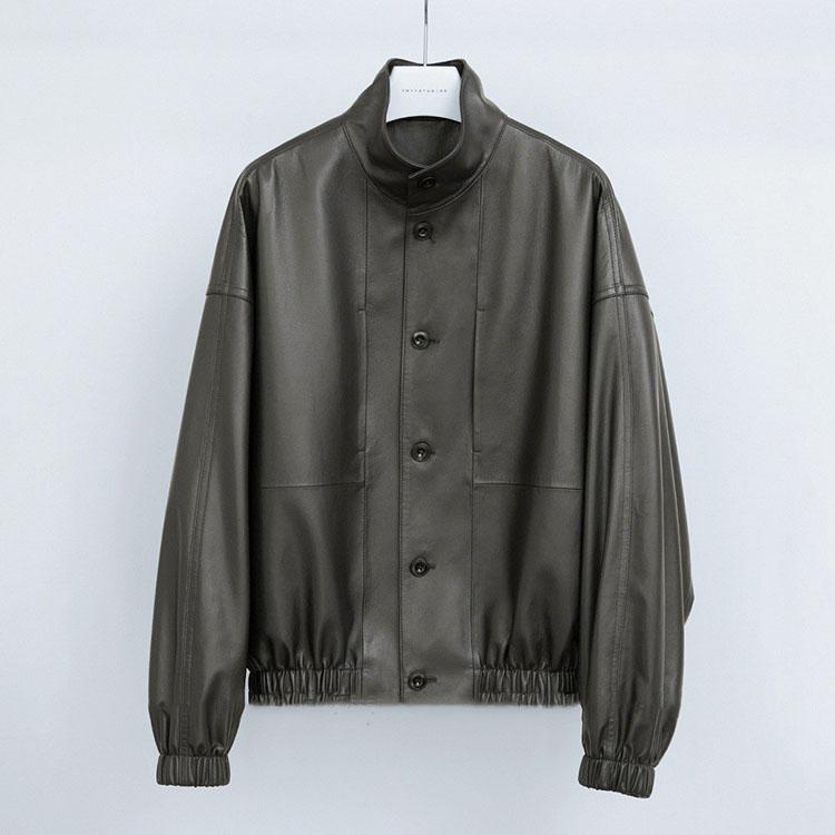 ラムレザー スタンド襟 ジャケット コート レディース ショート 本革 羊革 秋/冬 アウター ブラウン S/M l1b53 |  | 06