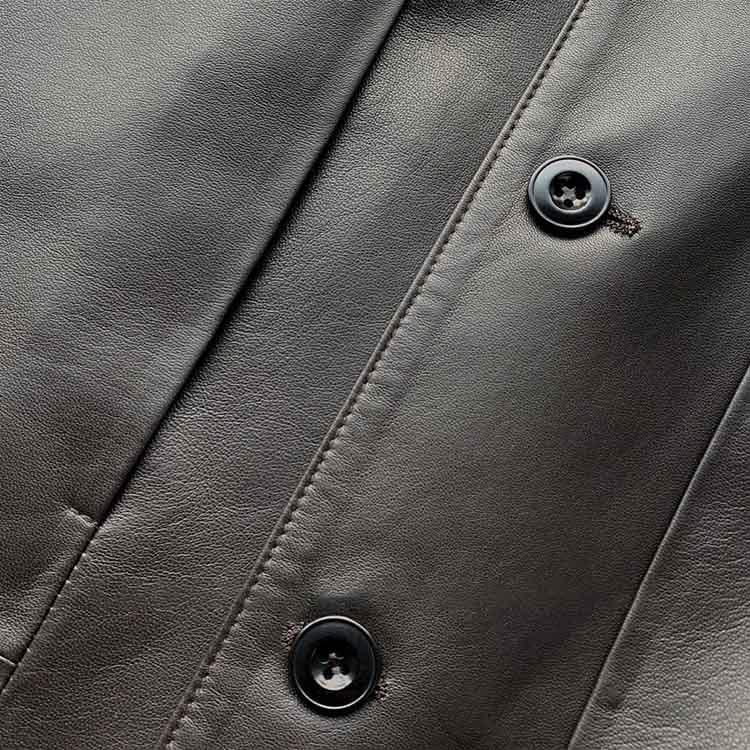 ラムレザー スタンド襟 ジャケット コート レディース ショート 本革 羊革 秋/冬 アウター ブラウン S/M l1b53 |  | 09