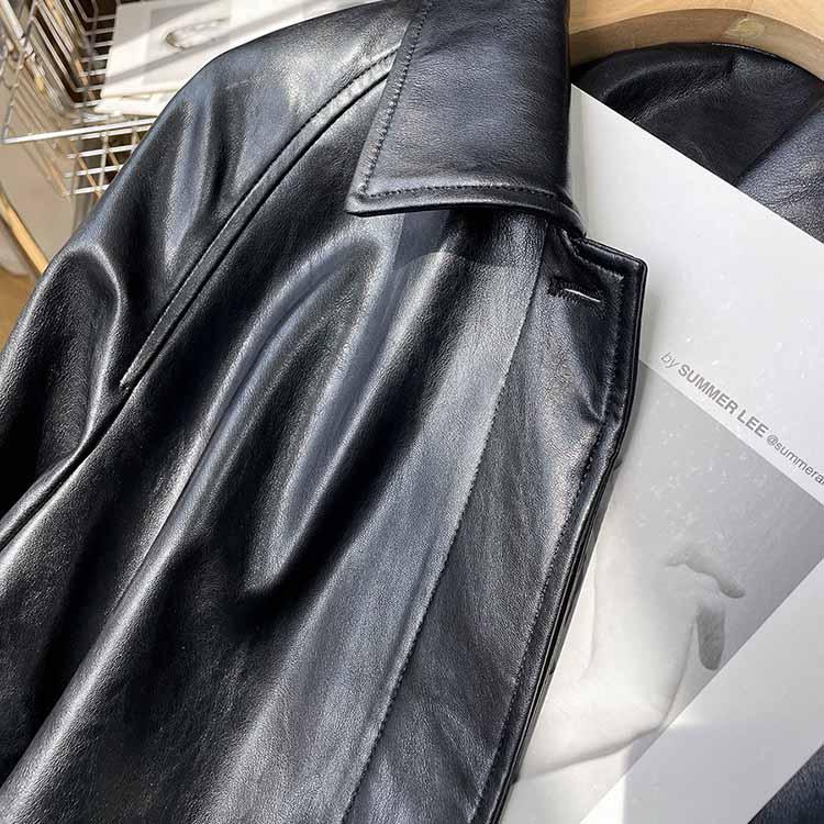 ラムレザー コート レディース ミドル ロング 本革 羊革 秋/冬