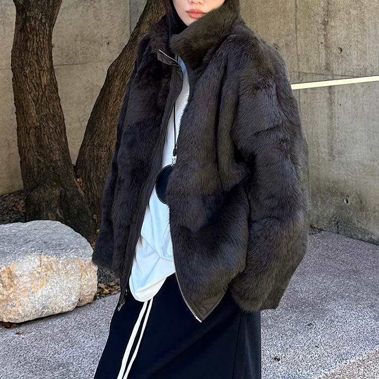 モッズ ラビット ジャケット コート アウター レディース 毛皮 ブラック M/L l1d03 |  | 10