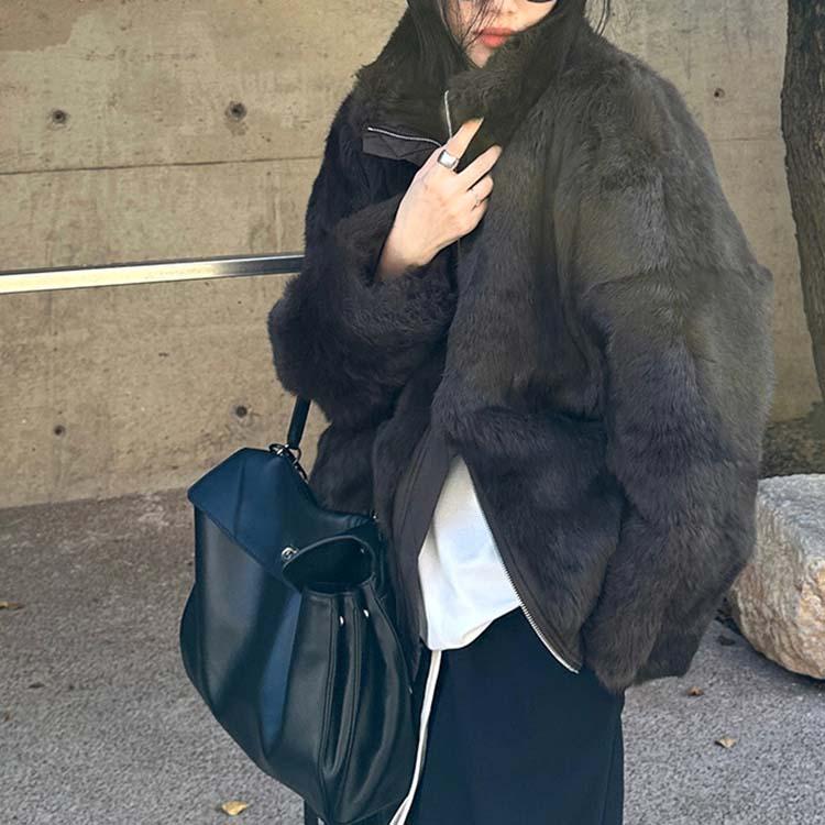 モッズ ラビット ジャケット コート アウター レディース 毛皮 ブラック M/L l1d03 |  | 11