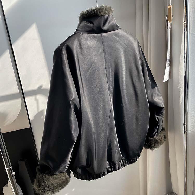 モッズ ラビット ジャケット コート アウター レディース 毛皮 ブラック M/L l1d03 |  | 03